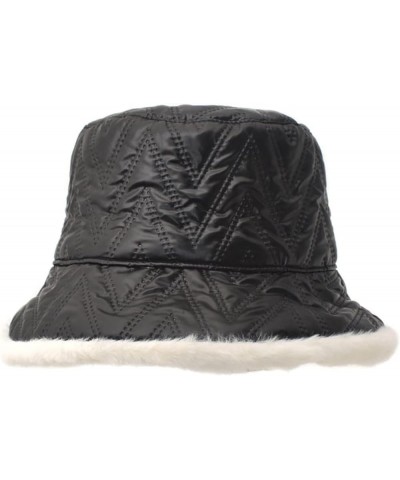 Plush Fuzzy Bucket Hat for Women Warm Fluffy Fisherman Cap Winter Ski Outdoor Windproof Warm Fleece Lined Hat Black $8.66 Buc...