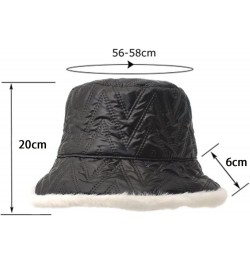 Plush Fuzzy Bucket Hat for Women Warm Fluffy Fisherman Cap Winter Ski Outdoor Windproof Warm Fleece Lined Hat Black $8.66 Buc...