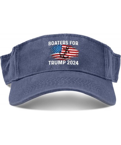 Boaters for Trump 2024 Hat Sun Visor Hats for Teens Sun Visor Hats Retro Sports Visor Caps Navy $9.89 Visors