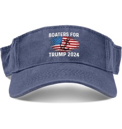 Boaters for Trump 2024 Hat Sun Visor Hats for Teens Sun Visor Hats Retro Sports Visor Caps Navy $9.89 Visors