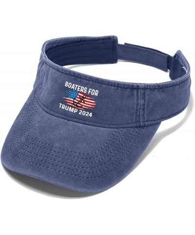 Boaters for Trump 2024 Hat Sun Visor Hats for Teens Sun Visor Hats Retro Sports Visor Caps Navy $9.89 Visors