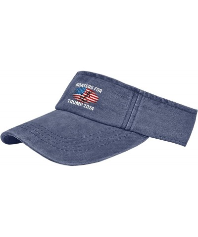 Boaters for Trump 2024 Hat Sun Visor Hats for Teens Sun Visor Hats Retro Sports Visor Caps Navy $9.89 Visors