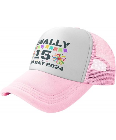 Leap-Year Hat Leap-Year 15 Finally 15 Years Old Hat 2024 Birthday Hunting Mesh Cap Trucker Hat Baseball Cap Pink $9.23 Baseba...