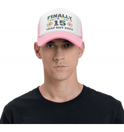 Leap-Year Hat Leap-Year 15 Finally 15 Years Old Hat 2024 Birthday Hunting Mesh Cap Trucker Hat Baseball Cap Pink $9.23 Baseba...