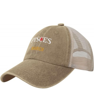 Pisces March Baseball Cap Women Men Mesh Back Hats Vintage Cowboy Hat Dad Caps Natural $13.24 Cowboy Hats