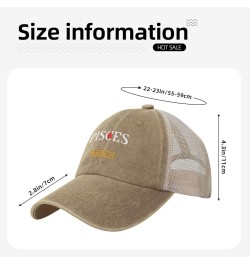 Pisces March Baseball Cap Women Men Mesh Back Hats Vintage Cowboy Hat Dad Caps Natural $13.24 Cowboy Hats