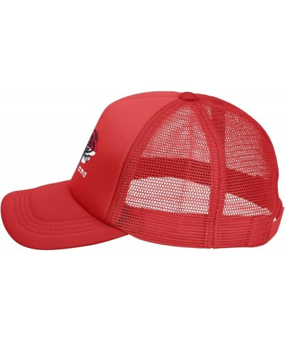 Trucker Hat Mesh Baseball Cap Adjustable Dad Hat Unisex Red $8.56 Baseball Caps