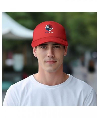 Trucker Hat Mesh Baseball Cap Adjustable Dad Hat Unisex Red $8.56 Baseball Caps