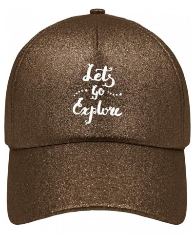 Sun hat Ink Let's gos Explore Running hat American hat Gifts for Dad Running Cap Coffee $10.06 Baseball Caps