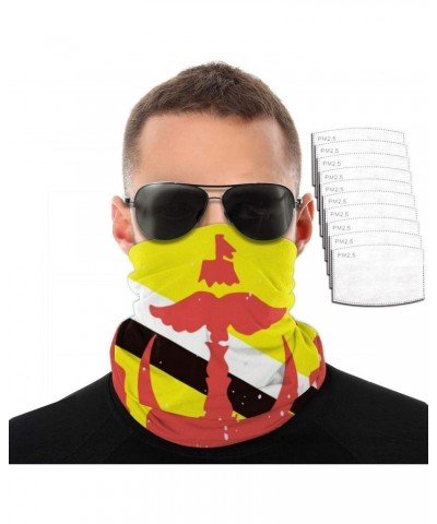 Brunei Flag Bandana Neck Gaiter Face Mask with 5layers Filters $15.03 Balaclavas