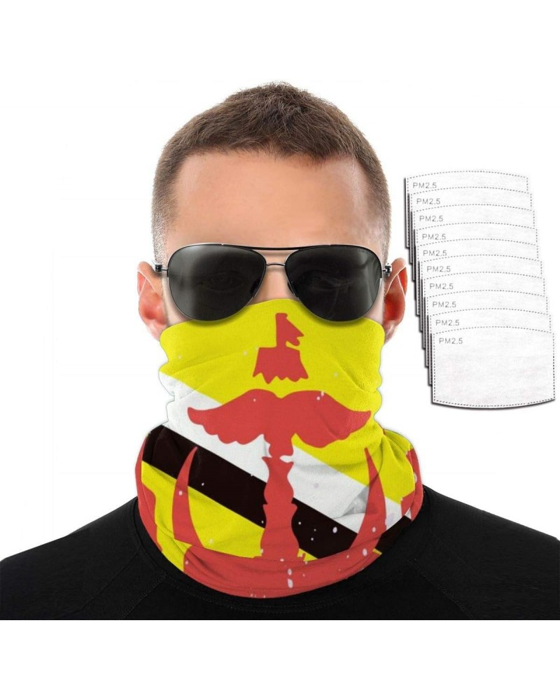 Brunei Flag Bandana Neck Gaiter Face Mask with 5layers Filters $15.03 Balaclavas