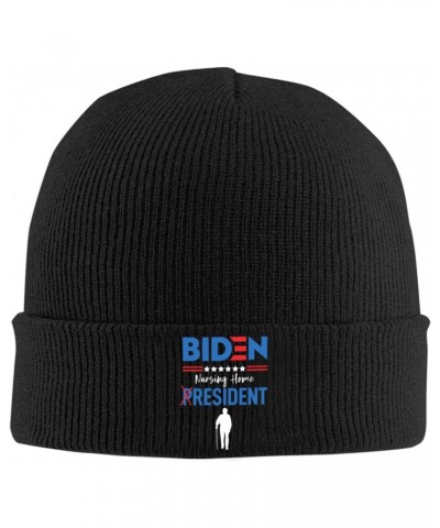 Joe Biden Nursing Home Resident Wall Flag Cozy Winter Essential: Hand-Knitted Hat Ultimate Warmth Black $13.92 Skullies & Bea...