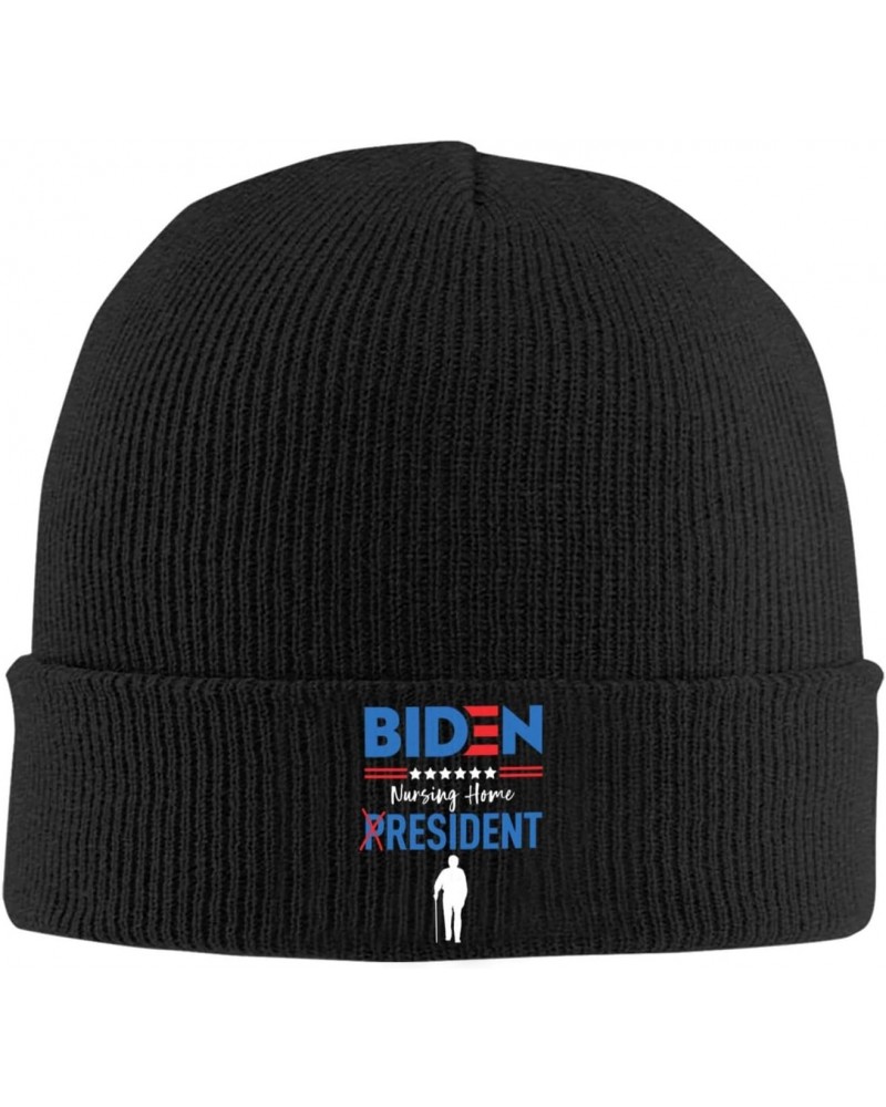 Joe Biden Nursing Home Resident Wall Flag Cozy Winter Essential: Hand-Knitted Hat Ultimate Warmth Black $13.92 Skullies & Bea...