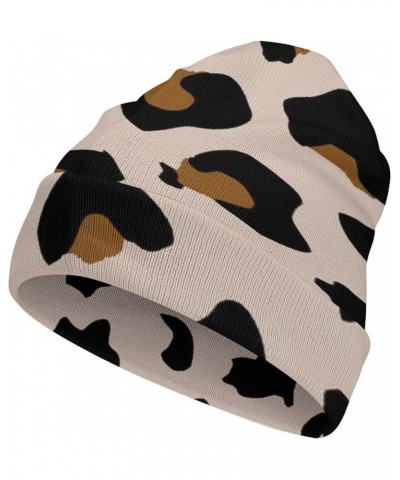 Leopard Beanie Hat Winter Full Print Knitted Hat Soft Comfortable Cap Headwear Casual Women Men Style-12 $10.35 Skullies & Be...