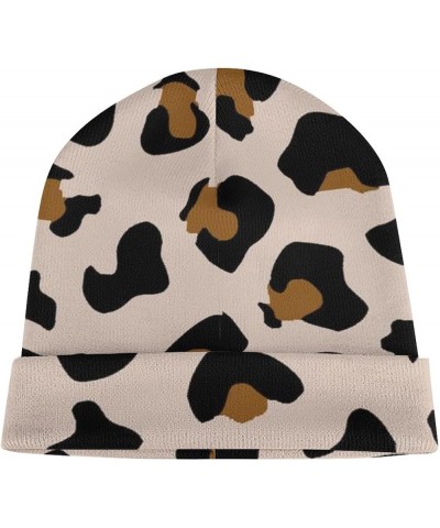 Leopard Beanie Hat Winter Full Print Knitted Hat Soft Comfortable Cap Headwear Casual Women Men Style-12 $10.35 Skullies & Be...