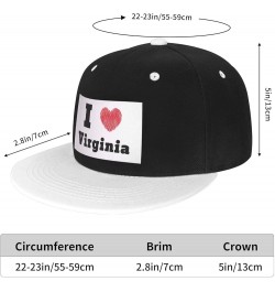 I Love Virginia Snapback Hat Flat Brim Hats Hip Hop Style Baseball Cap for Men Women White $13.32 Baseball Caps