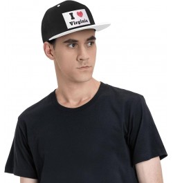 I Love Virginia Snapback Hat Flat Brim Hats Hip Hop Style Baseball Cap for Men Women White $13.32 Baseball Caps