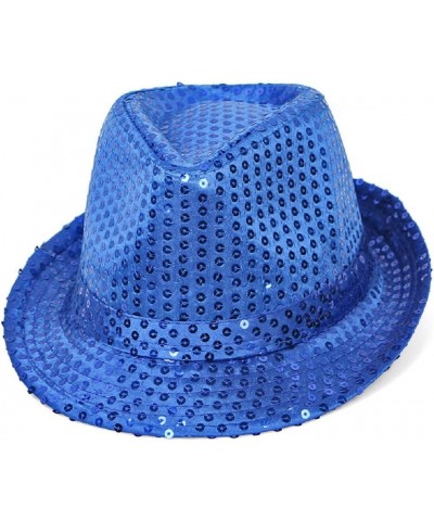 Mardi Gras Sequin Fedora Hats Party Hats,Western Sequin Fabric Fedora Hat for Men Cosplay Costume Party Accessory Blue $7.53 ...