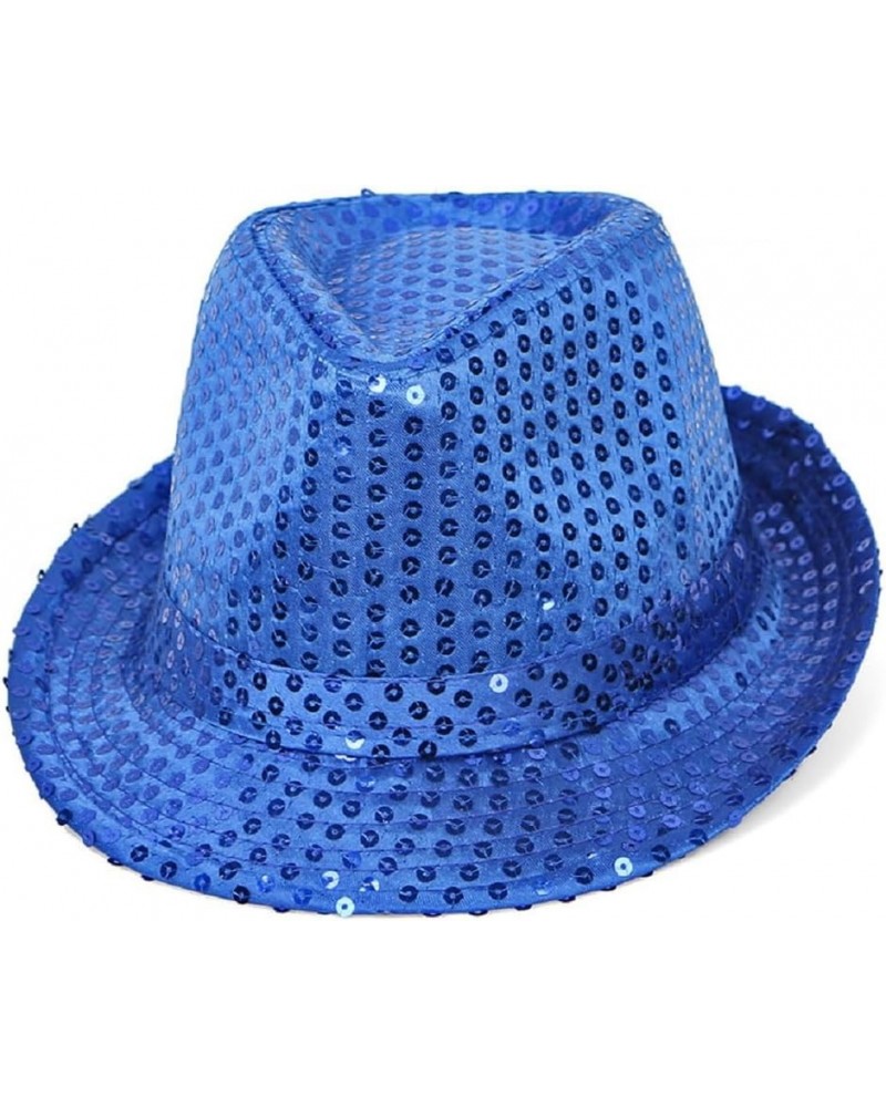 Mardi Gras Sequin Fedora Hats Party Hats,Western Sequin Fabric Fedora Hat for Men Cosplay Costume Party Accessory Blue $7.53 ...