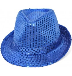 Mardi Gras Sequin Fedora Hats Party Hats,Western Sequin Fabric Fedora Hat for Men Cosplay Costume Party Accessory Blue $7.53 ...