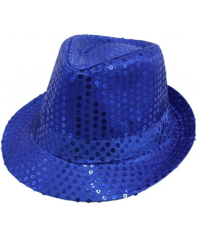 Mardi Gras Sequin Fedora Hats Party Hats,Western Sequin Fabric Fedora Hat for Men Cosplay Costume Party Accessory Blue $7.53 ...