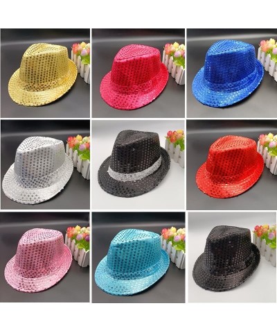 Mardi Gras Sequin Fedora Hats Party Hats,Western Sequin Fabric Fedora Hat for Men Cosplay Costume Party Accessory Blue $7.53 ...