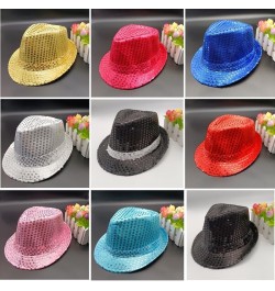 Mardi Gras Sequin Fedora Hats Party Hats,Western Sequin Fabric Fedora Hat for Men Cosplay Costume Party Accessory Blue $7.53 ...