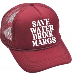 Save Water Drink Margs Trucker Hat Adjustable Baseball Cap for Womens Preppy Hats Street Wear Hat Plain Trucker Hats Wine $6....