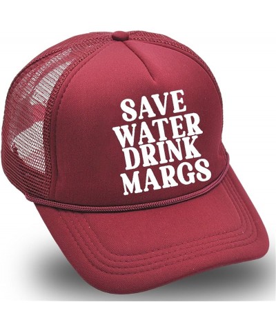 Save Water Drink Margs Trucker Hat Adjustable Baseball Cap for Womens Preppy Hats Street Wear Hat Plain Trucker Hats Wine $6....