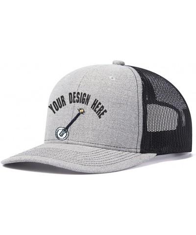 Custom Hats for Men Design Your Music Instrument Banjo Embroidery Your Name Mesh Cotton Baseball Dad Hats for Men & Women Gre...