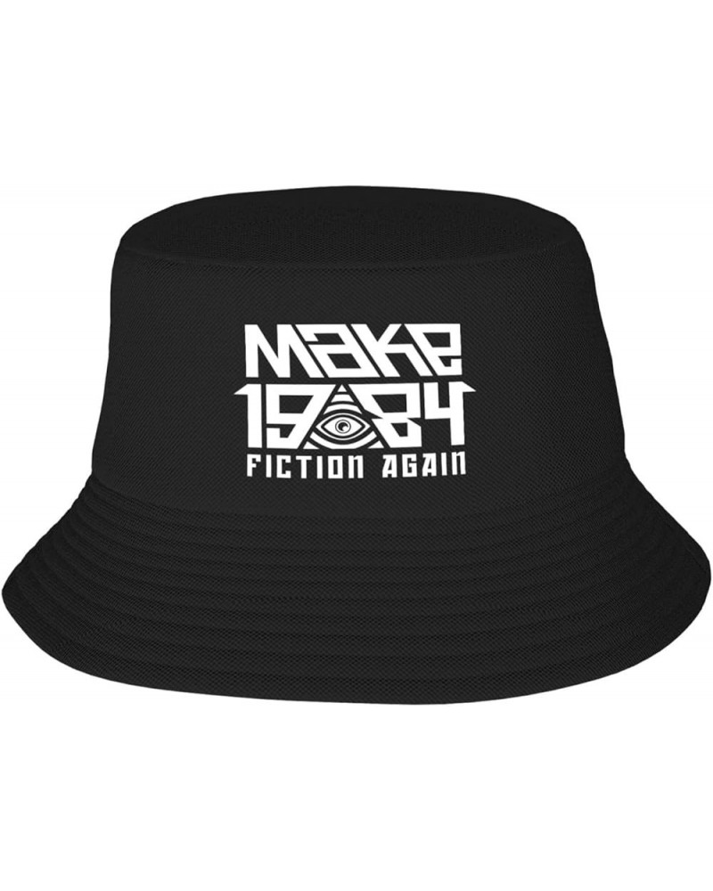 1984 Fiction Again Bucket Hat for Women Men Funny Fisherman Cap Packable Balck Summer Sun Hat Black $9.08 Bucket Hats