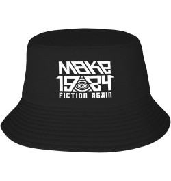 1984 Fiction Again Bucket Hat for Women Men Funny Fisherman Cap Packable Balck Summer Sun Hat Black $9.08 Bucket Hats