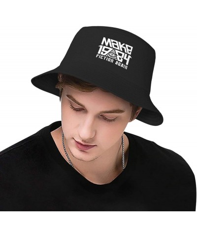 1984 Fiction Again Bucket Hat for Women Men Funny Fisherman Cap Packable Balck Summer Sun Hat Black $9.08 Bucket Hats