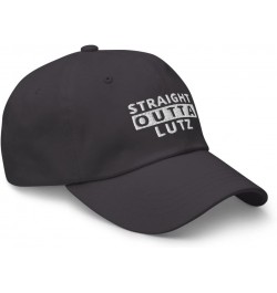 Straight Outta Lutz Hat Florida (Embroidered Dad Cap) Dark Grey $17.13 Baseball Caps