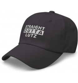 Straight Outta Lutz Hat Florida (Embroidered Dad Cap) Dark Grey $17.13 Baseball Caps