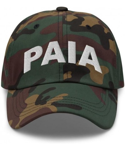 Paia Hawaii Hat Paia Cap Embroidered Dad Hat Adjustable Strap Closure Unisex Green Camo $19.60 Baseball Caps