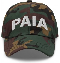 Paia Hawaii Hat Paia Cap Embroidered Dad Hat Adjustable Strap Closure Unisex Green Camo $19.60 Baseball Caps