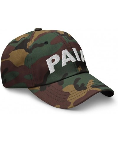 Paia Hawaii Hat Paia Cap Embroidered Dad Hat Adjustable Strap Closure Unisex Green Camo $19.60 Baseball Caps