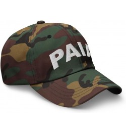 Paia Hawaii Hat Paia Cap Embroidered Dad Hat Adjustable Strap Closure Unisex Green Camo $19.60 Baseball Caps