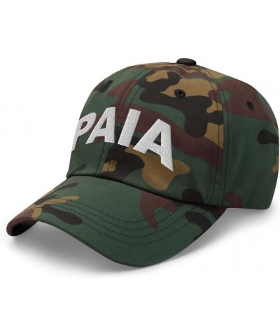 Paia Hawaii Hat Paia Cap Embroidered Dad Hat Adjustable Strap Closure Unisex Green Camo $19.60 Baseball Caps