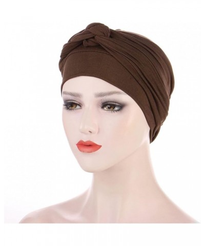 Sports Hair Band for Girls Turban Bohemian Pre-Tied Hair Cap Braid Wrap Ethnic Cover Head Headwear Hat Baseball Caps Coffee 1...