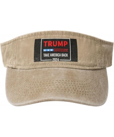 Trump 2024 Take America Back Sun Hat Sun Visor Hats for Women Men Baseball Cap Golf Hats Natural $10.18 Visors