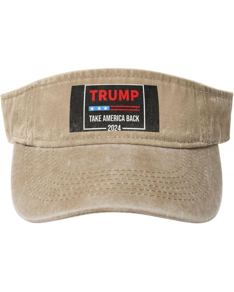 Trump 2024 Take America Back Sun Hat Sun Visor Hats for Women Men Baseball Cap Golf Hats Natural $10.18 Visors