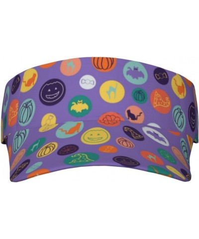 Unisex Visor Hat for Men and Women Halloween with Cats Hats Pumpkins Adjustable Sun Golf Caps BBQ Hats $12.15 Visors