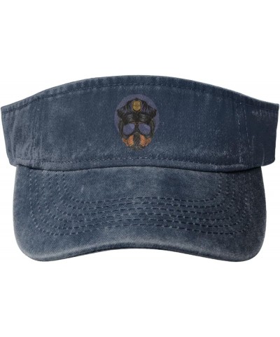 Rottweiler Police Sun Visor Hats for Women Men Adjustable Sports Sun Hats Cotton Golf Cap Navy Blue $12.63 Visors