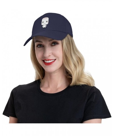 Cute Marshmallow Baseball Cap for Men Women Dad Hat Classic Adjustable Golf Hats Navy Blue $11.85 Baseball Caps