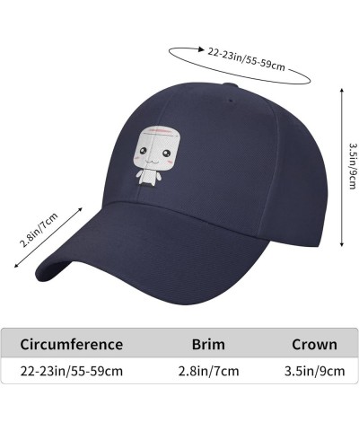 Cute Marshmallow Baseball Cap for Men Women Dad Hat Classic Adjustable Golf Hats Navy Blue $11.85 Baseball Caps