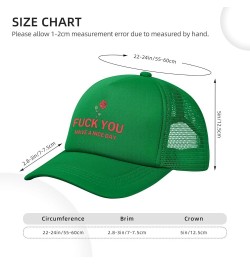 Fuck You Have A Nice Day Mesh Hat Black Baseball Cap for Men Women Trucker Hat Green $13.63 Baseball Caps