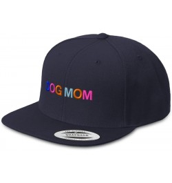 Snapback Hats for Men & Women Dog Mom Dogs Acrylic Flat Bill Baseball Cap Navy Design Only $17.84 Baseball Caps