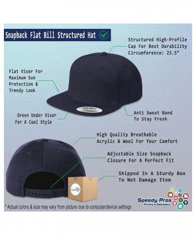 Snapback Hats for Men & Women Dog Mom Dogs Acrylic Flat Bill Baseball Cap Navy Design Only $17.84 Baseball Caps